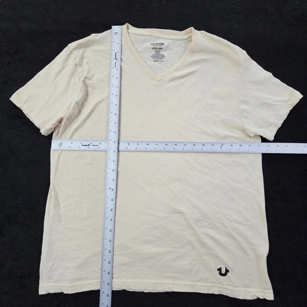 True Religion Beige Short Sleeve Cotton T-Shirt Adult XL
